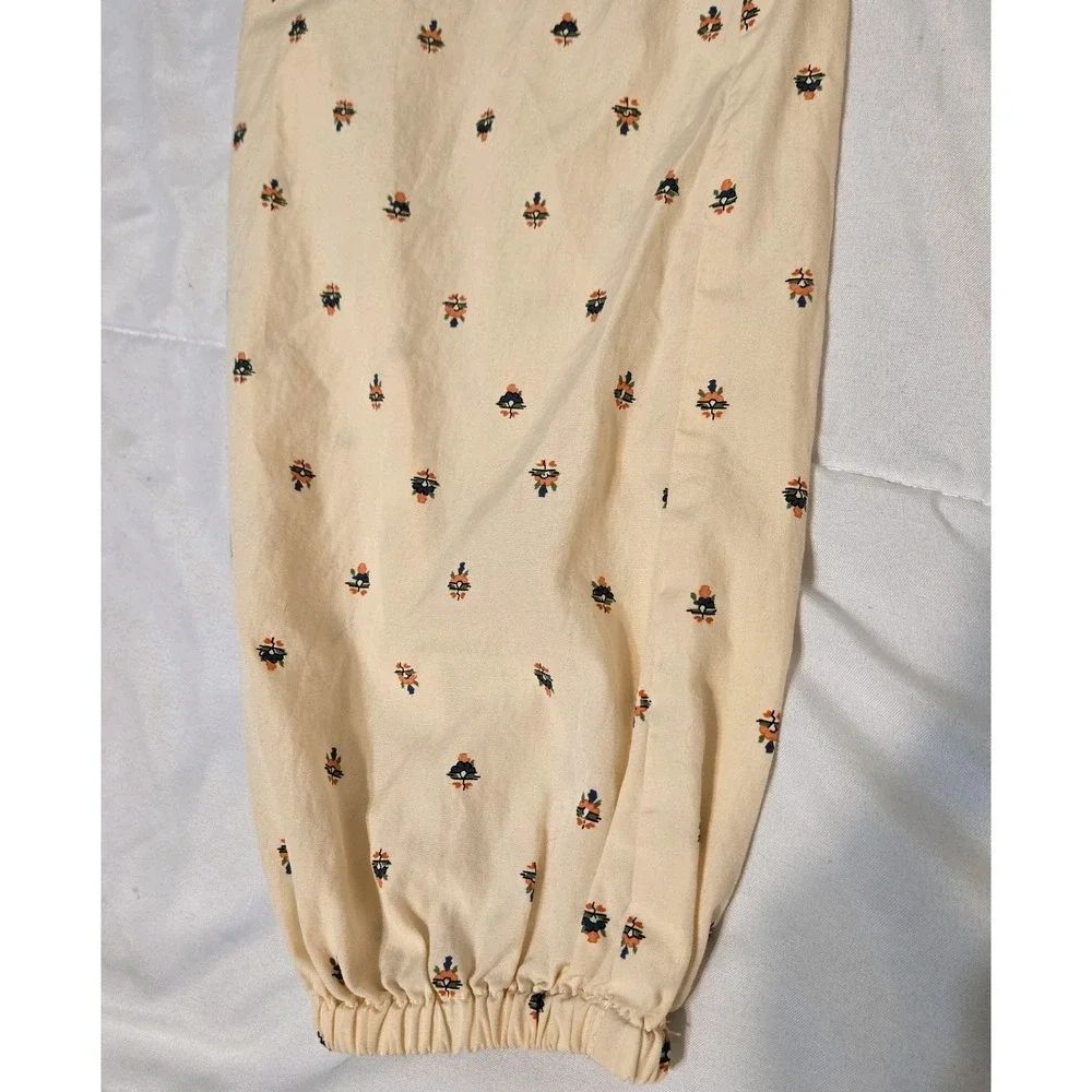 Madewell Gathered Puff Sleeve Crop Top In Sunrise Floral 3/4 Sleeve Size Small